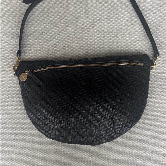 Clare V Fanny Black Woven Zigzag Crossbody Bag - Picture 4 of 7